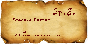 Szecska Eszter névjegykártya